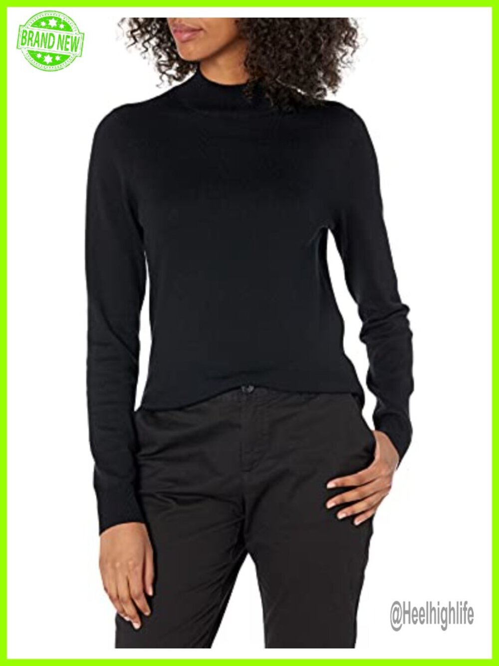 Women's Lightweight Mock Neck Pullover Sweater Regular Fit Long Sleeve